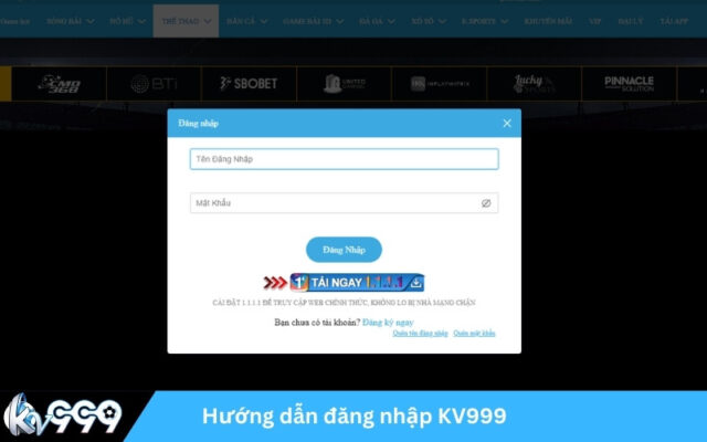 Hướng dẫn đăng nhập KV999