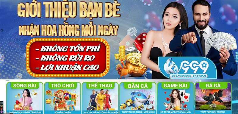 Giới thiệu bạn bè nhận quà hấp dẫn từ nhà cái KV999